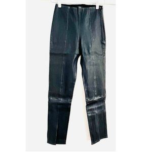 Brand New - Theory Leather Leggings in Navy Color - Size 2